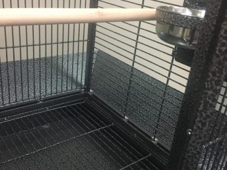Bird Cage Sheldon features grey hammerite coated steel