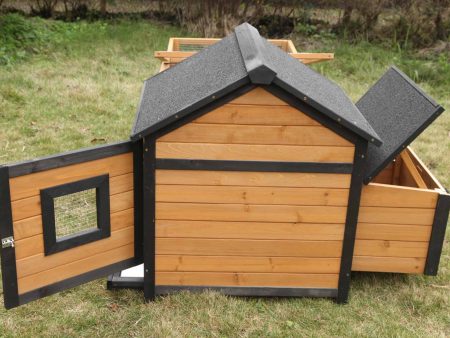 Coops and Cages Brown Cottage Guinea Pig Hutch Back