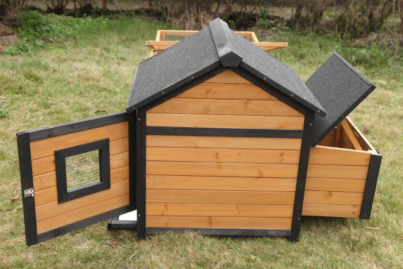 Coops and Cages Brown Cottage Guinea Pig Hutch Back