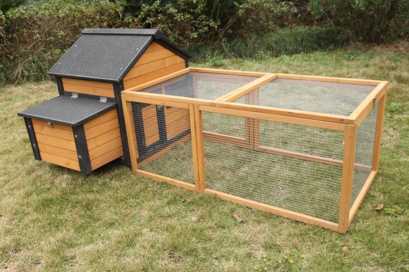 Coops and Cages Brown Cottage Rabbit Hutch Side