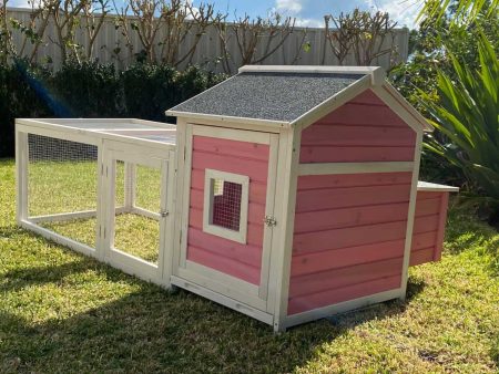 Coops and Cages Pink Cottage Rabbit Hutch Back