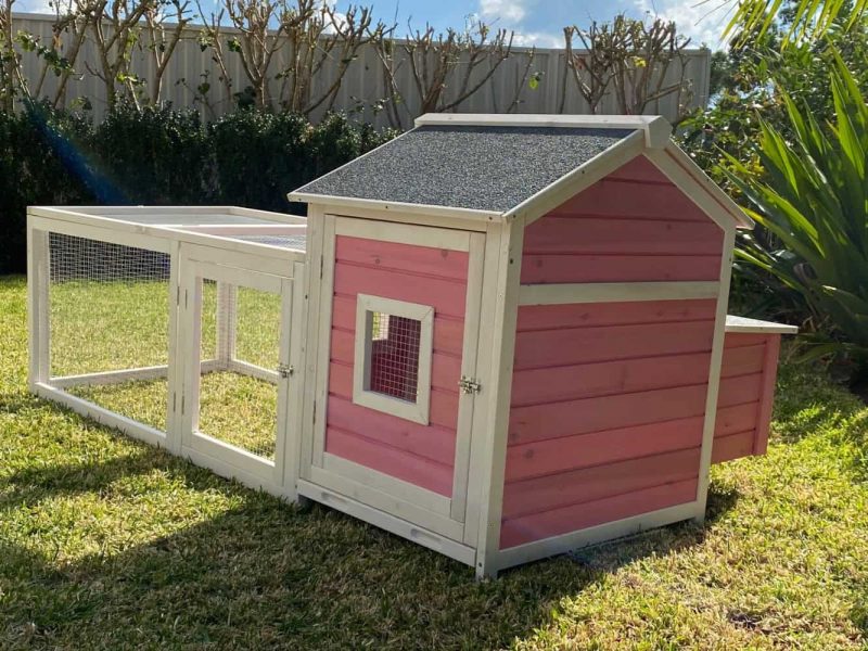 Coops and Cages Pink Cottage Rabbit Hutch Back