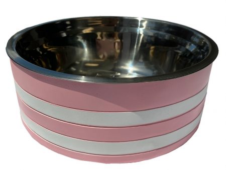 Bowl - Pink and white stripes