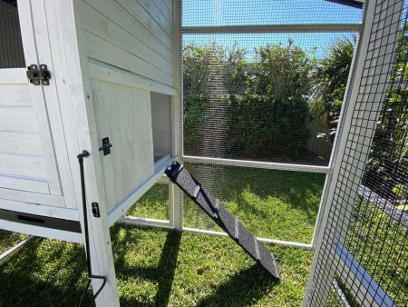 Majestic Chicken Coop features asphalt covered ramp for extra grip