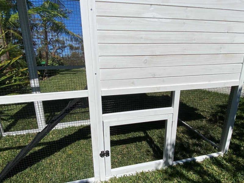 Majestic Rabbit Hutch white water based stain and black trim