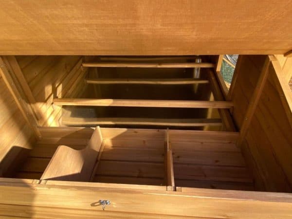 Homestead Chicken Coop - inside nesting box
