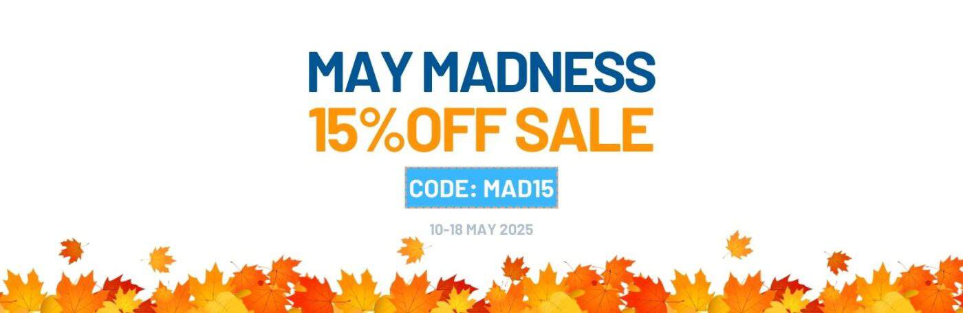 May Madness 15% Off Sale