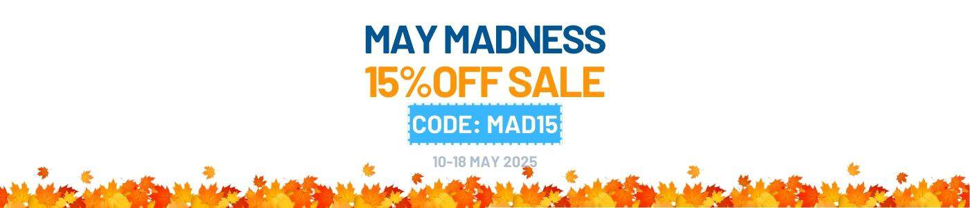 May Madness 15% Off Sale