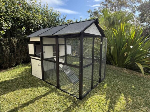 White Connie Cat Enclosure - Doors open